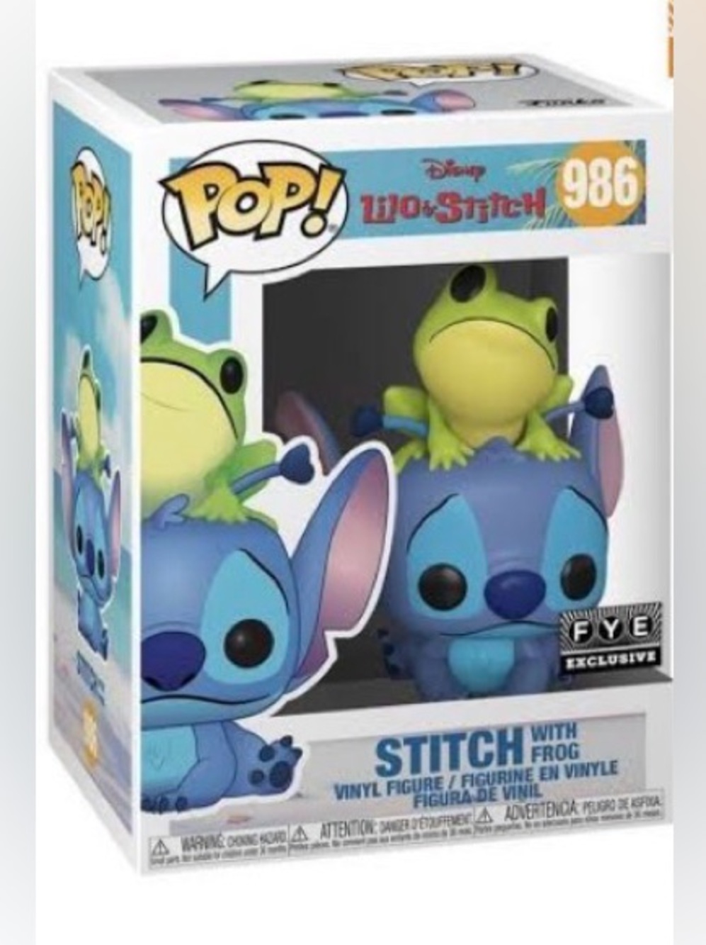 Disney Blue Stitch with Green Frog Pop! Collectible Art Card